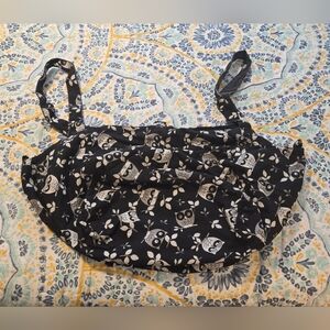 NWOT Owl Print Adjustable Size Fabric Bag - Black and White Pattern